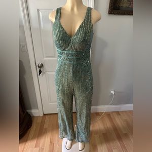 City triangles multi color green jumpsuit